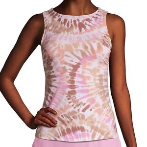Lands' End high-neck tankini swim top tie-dye- Like New- 18W